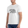 thumbnail image 4 of Men Bear Forest T-Shirt Premium 100% Cotton Short Sleeve T-Shirt Tee Crew Neck Casual Tshirt,White,L, 4 of 8