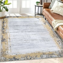 Hasoo Rug Indoor Area Rug Modern, Easy Cleaning Carpet for Living Room, Yellow, 5' x 7'