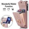 thumbnail image 3 of MYKOMI Phone Case for iPhone 7plus 8plus 7/8 Plus Wallet Cover with HD Screen Protector and RFID Blocking Ring Stand Card Holder Cell i Phone7s 7s + 7+ 8s 8+ Phones8 7p 8p Women Men Rose Gold, 3 of 6