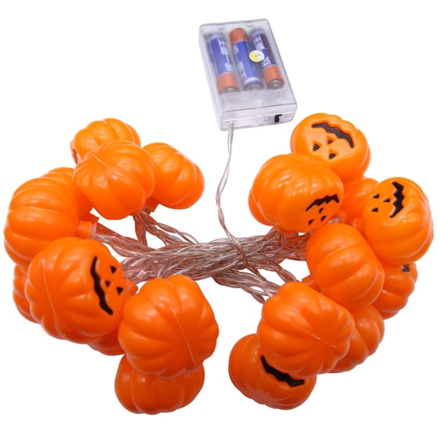 Fiudx Farol Colgante de Halloween, Cuentas de Luz Led, Adornos Colgantes Amarillos, Decoración Festiva para Fiestas, Iluminación para Bar, Karaoke, Dormitorio, Tamaño de 4,5 X 3 Cm, Funciona con Pila