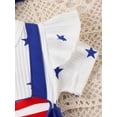 thumbnail image 6 of Raccmtaty Baby Girls Fourth of July Outfits Short Sleeve Star Romper + Headband Set Newborn Clothes, 6 of 7