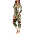 thumbnail image 3 of Pijama holgado de manga larga para mujer, conjunto de ropa de dormir con estampado a pedido, Jersey versátil, Otoño e Invierno, 3 of 4