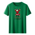 thumbnail image 2 of Fancifize Women's Christmas Graphic T Shirts Crewneck Short Sleeve Xmas Print Tee Cute Trendy Holiday Tops,Green, 2 of 4