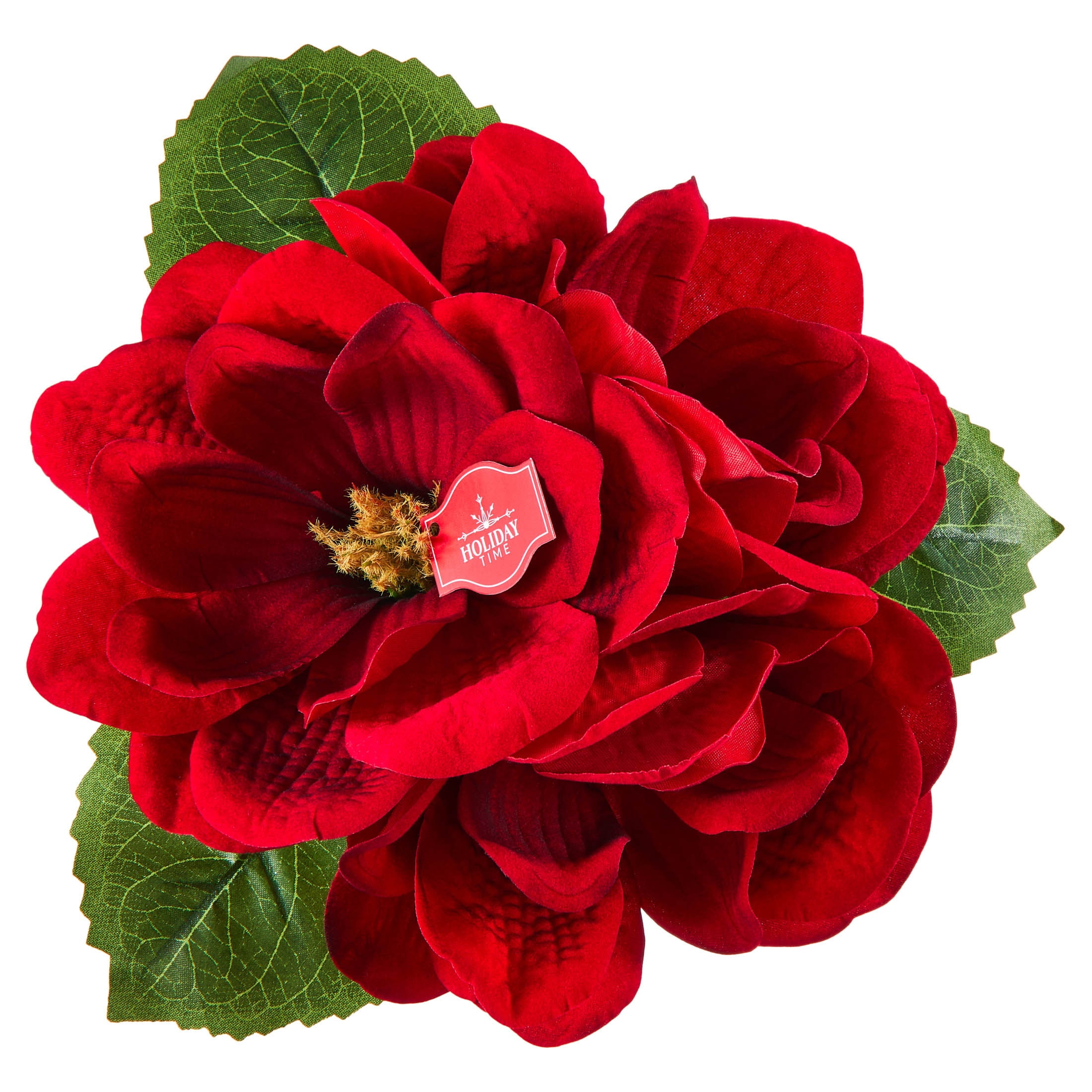Red Velvet Floral Christmas Clip Ornament, 9", by Holiday Time