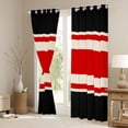 thumbnail image 3 of jejeloiu Modern Abstract Geometric Black Out Curtains,Retro Stripe Print Curtains Pack of 2 (42x63 Each),Red Beige Black Bedroom Curtains For Men Women,Ultra Soft Home Decor, 3 of 6