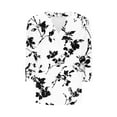 thumbnail image 5 of Njagoc3 Casual Womens V-Neck 3/4 Sleeve Floral Print Tunic - Summer Loose Breathable Top (Black & White Floral), 5 of 6