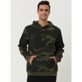 thumbnail image 2 of Sudadera con capucha Unique Bargains de camuflaje con forro de felpa para hombre Verde M, 2 of 6
