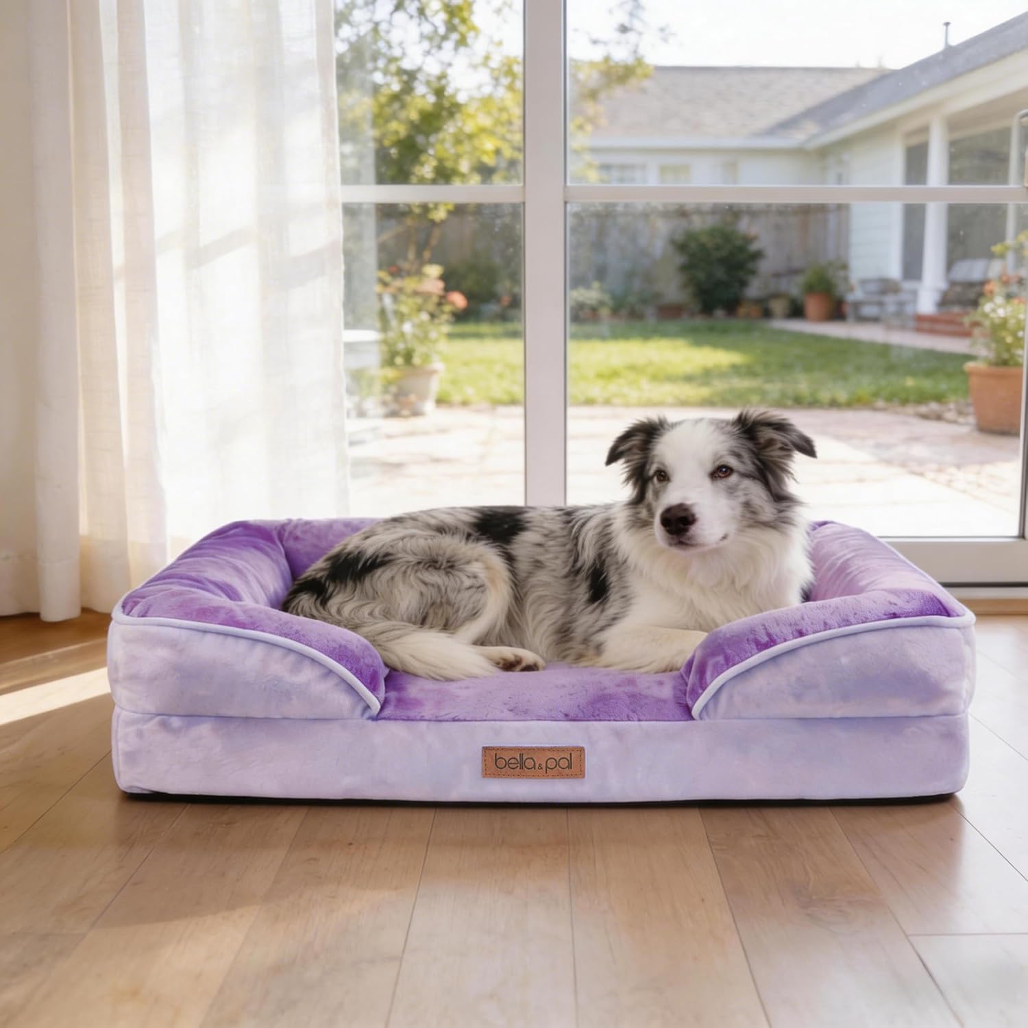Bella & Pal Orthopedic Dog Bed, Large, Purple photo 1