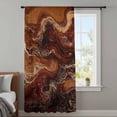 thumbnail image 4 of Brown Marble Sheer Curtains 84 Inches Long, Ombre Abstract Striped Mottled Aesthetic Light Filering Curtains, Breathable Simi Curtain Privacy Drapes for Living Room Bedroom Window Treatment, 4 of 9