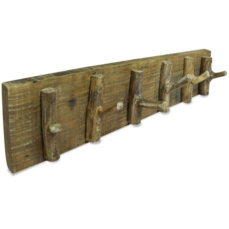Kepooman Rustic Wall Mounted Coat Rack Shelf for Bathroom Bedrom 23.6