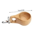 thumbnail image 4 of Taza de madera para campamento, taza de madera portátil de grano de madera única con asa, taza para café, té, leche, 4 of 8