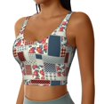 thumbnail image 2 of Balery Patchwork In Country Style Sujetadores deportivos con espalda cruzada para mujer, acolchados, sin costuras, de alto impacto, ideales para yoga, gimnasio, entrenamiento y fitness.-XX-Large, 2 of 8