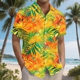 thumbnail image 3 of Blusa y camisa de manga corta con cuello vuelto para hombre, camisa hawaiana informal con estampado floral, camisa de manga corta con solapa, blusa, camisa de poliéster para hombre, 3 of 6