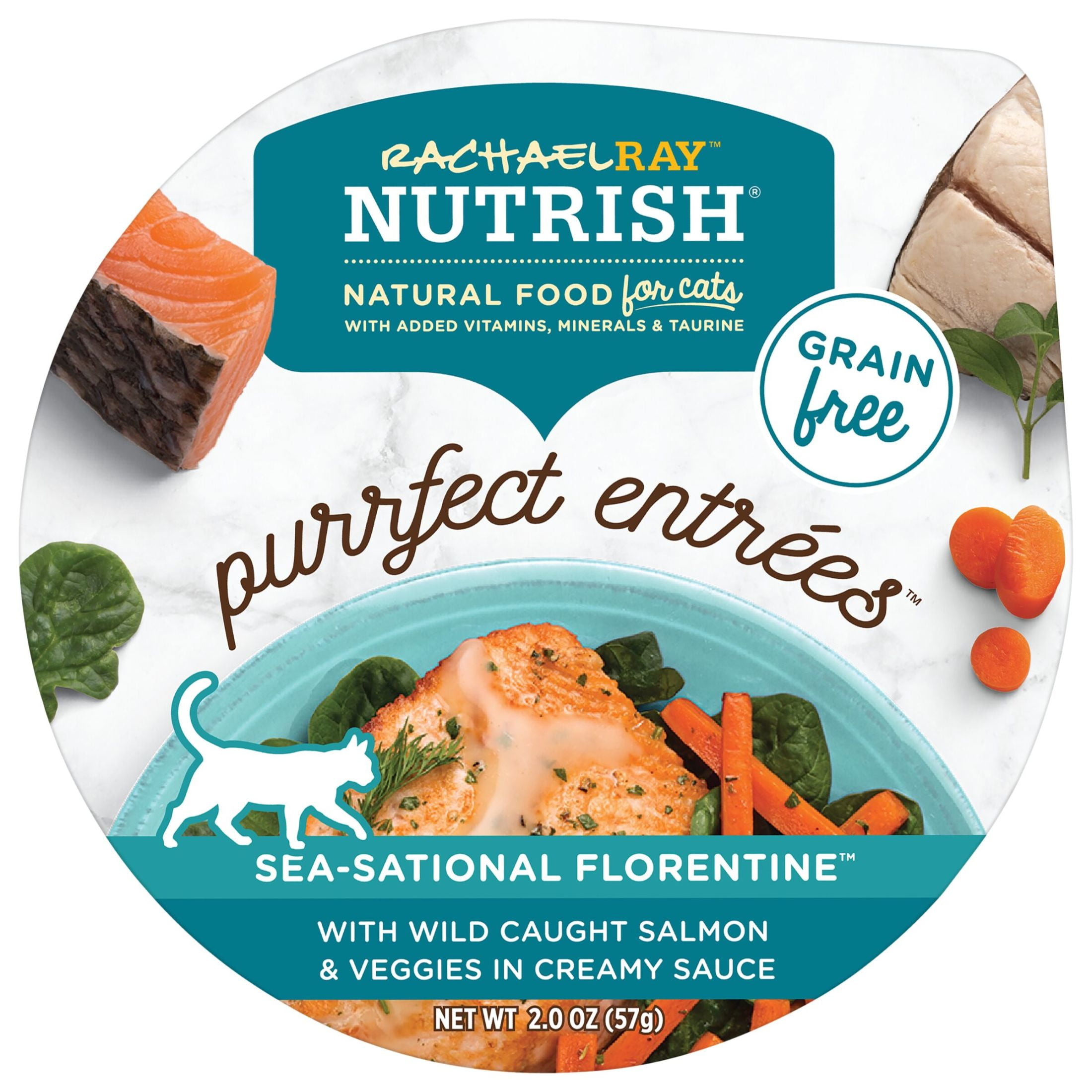 Rachael Ray Nutrish Purrfect Entrees Sea-Sational Florentine Wet Cat Food, 2 oz. Cup