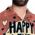 thumbnail image 5 of Valentine's Day Font Men's Short Sleeve Spread Collar Tops, Casual Button Down Shirts, Printed Summer Beach Shirts, Unisex, 5 of 6