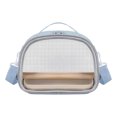 thumbnail image 2 of Lightweight Breathable Portable Bird Travel Carrier, Polyester Parrot Outdoor Cage with Wide Shoulder Strap & Detachable Cleaning Tray for Vet Visits & Outdoor Trips (Blue), 2 of 4