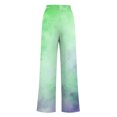 thumbnail image 3 of USNSM Casual Pants for Women Trendy Tie Dye Wide Leg Loose Pants Women Summer Beach High Waist Palazzo Trousers Mint Green L, 3 of 4