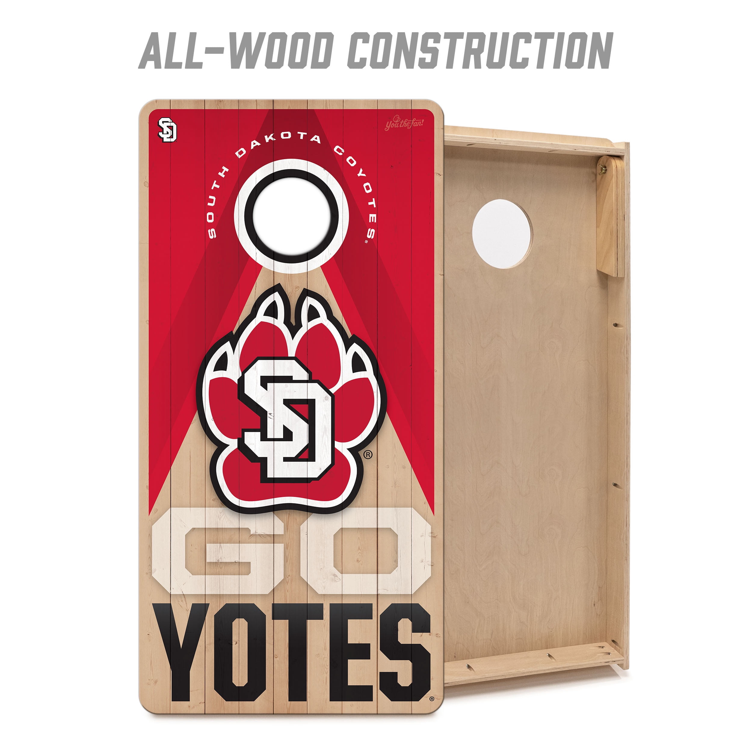 YouTheFan NCAA S Dakota Coyotes 2X4 Slogan Series Cornhole NO BAGS