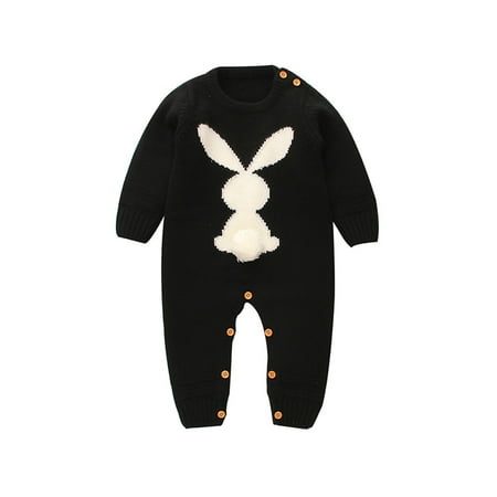 

Larisalt Infant Jumpsuit Baby Girl Newborn Infant Baby Girl Romper Ruffle Long Sleeve Romper Jumpsuit Black