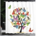 thumbnail image 4 of Ambesonne Colorful Shower Curtain, Floral Butterfly Leaf, 69"Wx84"L, Multicolor, 4 of 5