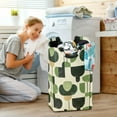 thumbnail image 5 of Yayeee Freestanding Laundry Hamper with Handle Collapsible Large Storage Basket for Clothes, Green Circle, 5 of 7