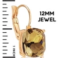 thumbnail image 4 of Humble Chic Simulated Topaz Earrings for Women - Big Light Brown Square Lever Back Earrings, 4 of 9