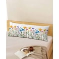 thumbnail image 5 of Spring Blooms Botanicals Body Pillow Cover 20 x 54 Inch Decorative Pillow Cover Colorful Floral Watercolor Lumbar Pillowcase Seasonal Rectangle Cushion Case for Couch Sofa Bed Living Room, 5 of 7