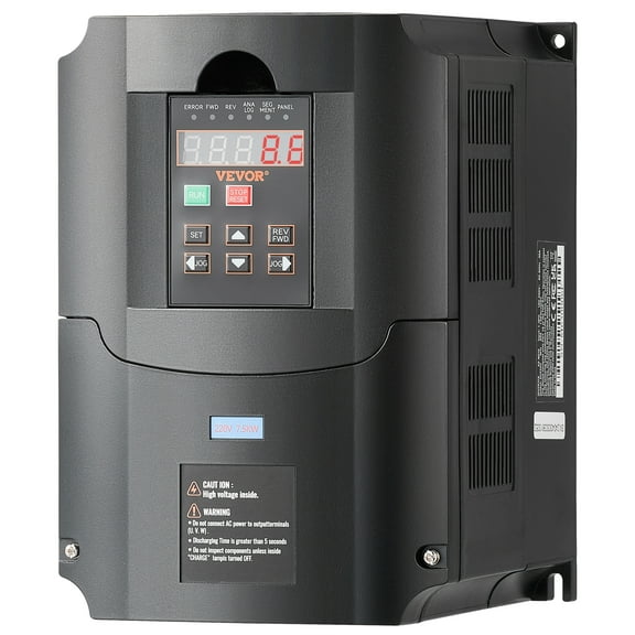 VEVOR VFD 10HP, 7.5KW, 35A, 1 or 3 Phase 220V Input to 3 Phase 220V Output Variable Frequency Drive, 40-60Hz Input, 0-400Hz Output VFD for Spindle Motor CNC Speed Control