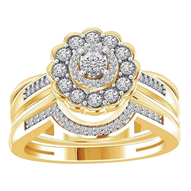 Forma Redonda Flor Anillo Con Incrustaciones Ondulado Butt Zircon Señoras Anillos