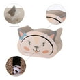 thumbnail image 4 of THE LICKER STORE Opal 19" Modern Cardboard Happy Cat Head 2-in-1 Cat Cave Scratcher with Built-In Bell Toys and Catnip, Cream/Peach, CSR1000B, 4 of 9