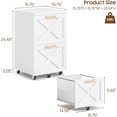thumbnail image 3 of Conate Classeur Roulant en Bois à 2 Tiroirs avec Roues Verrouillables, Classeur Vertical Portable pour Bureau à Domicile, Support d'Imprimante en Bois, 3 of 7