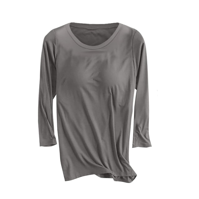 Besolor Hauts pour Femmes à Manches 3/4 avec Soutien-Gorge Intégré Haut de Pyjama Confortable à Col Rond Chemises Décontractées d'Été