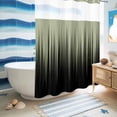 thumbnail image 5 of No Hook Shower Curtain, Sage Green Black Ombre Shower Curtains for Bathroom with See Through Top Window, Modern Abstract Striped Gradient Waterproof & Washable Bath Curtain 60"x72", 5 of 9