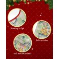 thumbnail image 6 of Teal Spring Easter Christmas Tree Skirt 48 Inches Large Christmas Skirt Tree, Colorful Eggs Truck Eucalyptus Leaves Teal Plaid Tree Skirt Christmas Decorations for Fireplace Party Indoor Outdoor, 6 of 7