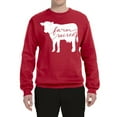 thumbnail image 2 of Wild Bobby, Farm Raised Cow Animal Lover Unisex Crewneck Graphic Sweatshirt, Red, 2XL, 2 of 3