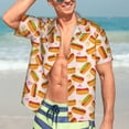 thumbnail image 4 of Salouo Hot Dog In Heart for Hawaiian Shirt for Men,Summer Beach Casual Short Sleeve Button Down Shirts Men's Regular-Fit Short-Sleeve Print Shirt -Large, 4 of 6