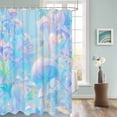 thumbnail image 3 of Fabric Shower Curtain Iridescent Blue Mushroom Butterfly Abstract Art Shower Curtains with 12 Hooks Waterproof Machine Washable Bath Curtains for Bathroom, 36 x 72in, 3 of 6