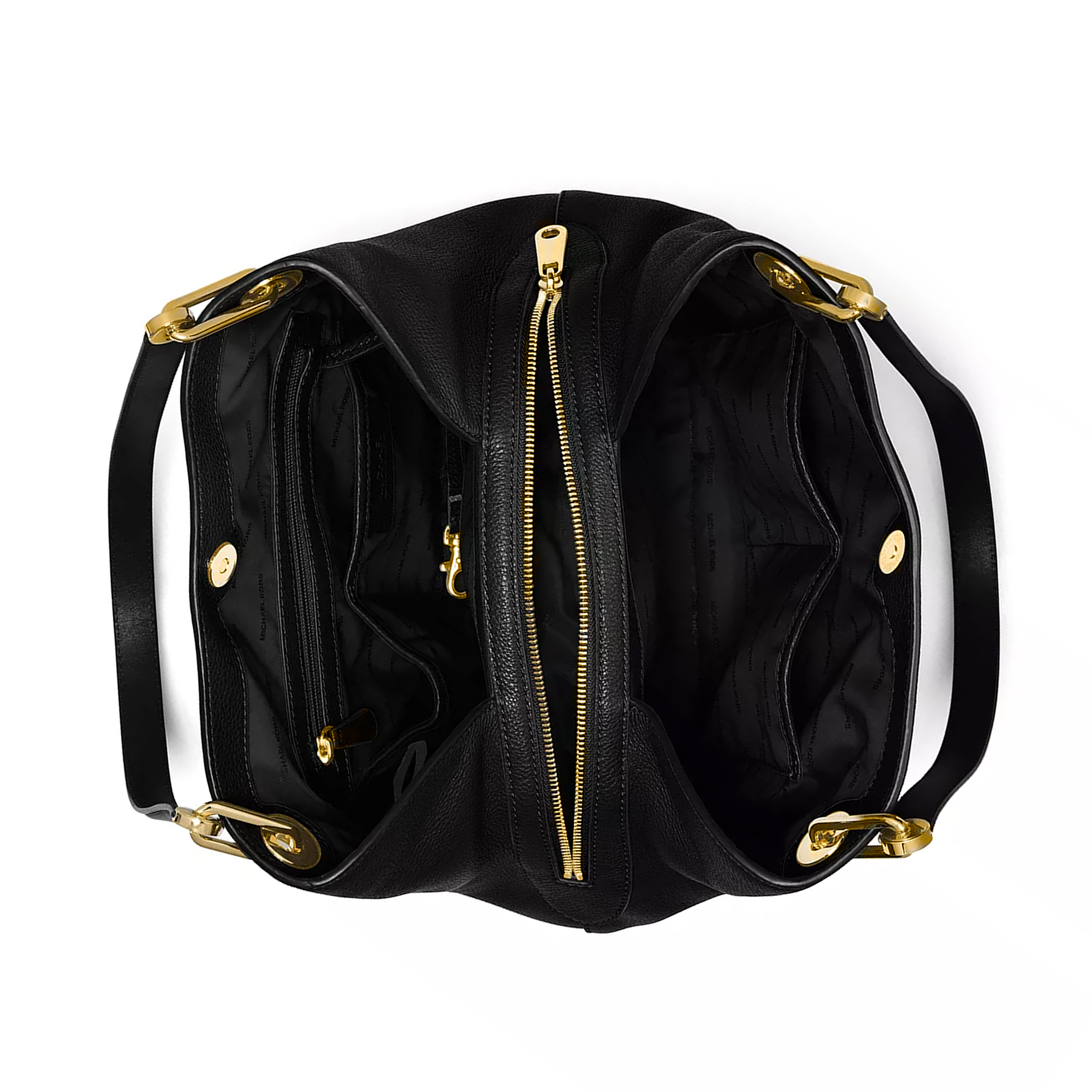 Michael Kors Raven Large Leather Shoulder Bag - Black - image 2 of 2