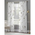 thumbnail image 4 of Sparrow Sheer Curtains 108 Inch Length 2 Panels Set Window Treatments, Spring Birds on The Branches Vintage Country Rod Pocket Semi Curtains for Living Room/Bedroom/Kitchen Décor, 104"W x 108"L, 4 of 7
