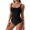Black, variant on Womens Padded Push Up Monokini Pieced Swimsuit Bathing Suit Tummys Control Swimwears