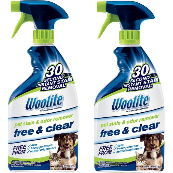 Woolite Free & Clear, Pet Stain & Odor Remover, 22oz (Pack of 2), 2719