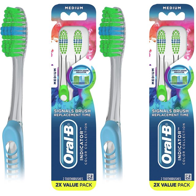 Cepillo de Dientes Oral-B Indicator Color Collection Mediano Paquete de 2