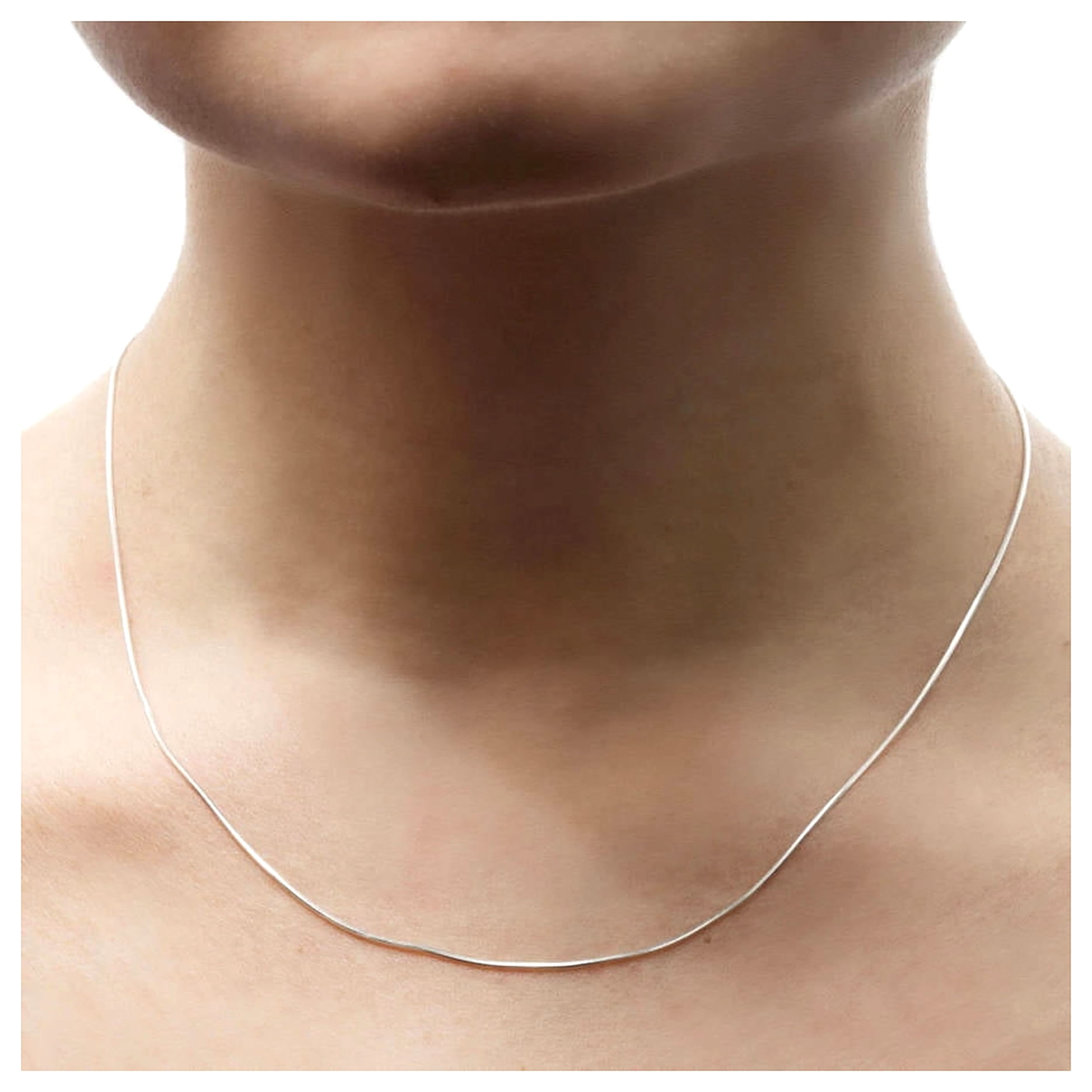 A&M 925 Sterling Silver 1mm Snake Chain Necklace, 16–30 Inch, Lobster Clasp, Adult Unisex