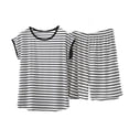 thumbnail image 3 of TaTaai Womens Casual Lounge Set Striped Sleeveless Round Neck Tank Top Elastic Waist Shorts Comfy Modal 2 Piece Summer Home Daily Wear Gift, 3 of 5