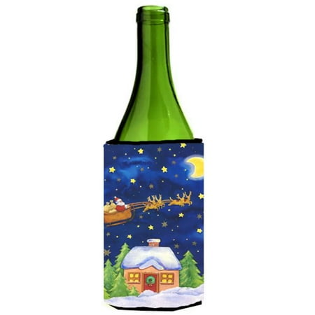 Santa Claus Wine Bottle - Christmas Santa Claus Across the Sky Wine Bottle Can cooler Hugger
