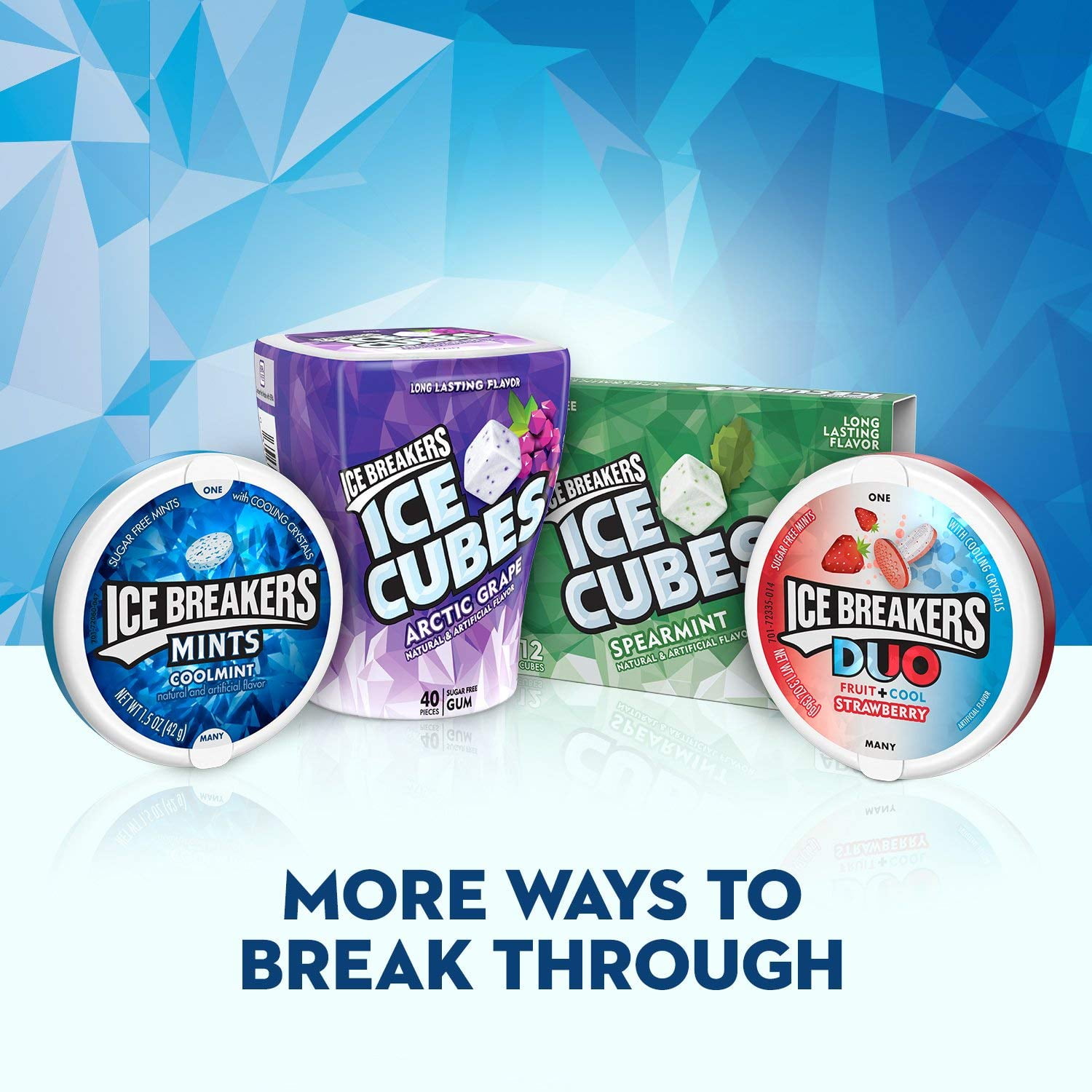 Ice Breakers, Ice Cubes, Arctic Grape Gum, 3.24 Oz, 4 Ct
