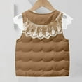thumbnail image 3 of Cethrio Girls Puffer Vest, Lace Ligntweight Thermal Sleeveless Warm Jackets Coffee Size 9-10 T, 3 of 7
