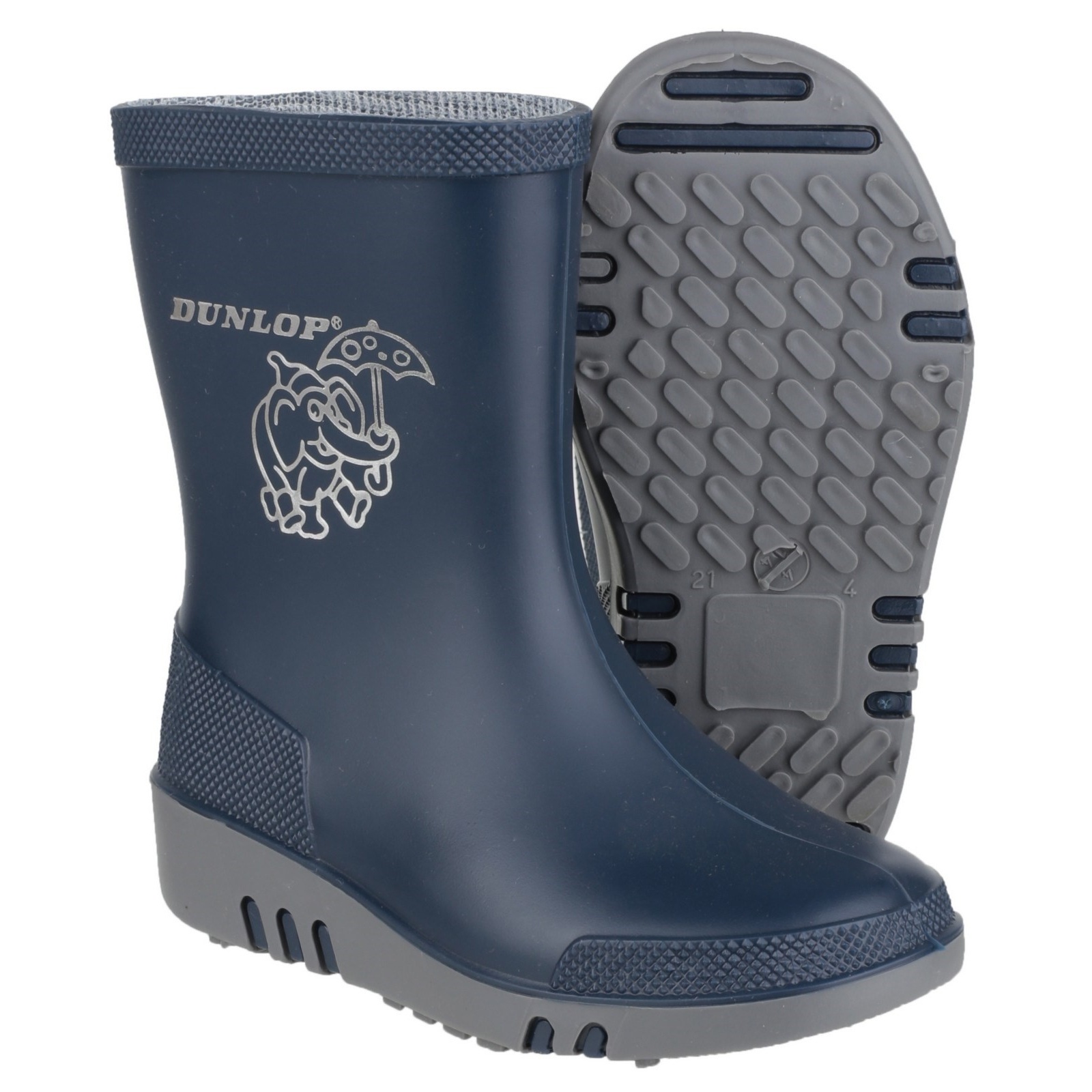 Dunlop Mini Childrens Unisex Elephant Wellington Boots 5 US Toddler Blue//Grey