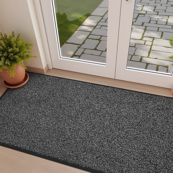 VUNATE 17" x 30" Dirt Trapper Indoor Door mat Non Slip Front Door Mats Absorbent Rubber Entrance Rug Durable Heavy Duty Outdoor Mats Washable Welcome Mats for Outside Gray