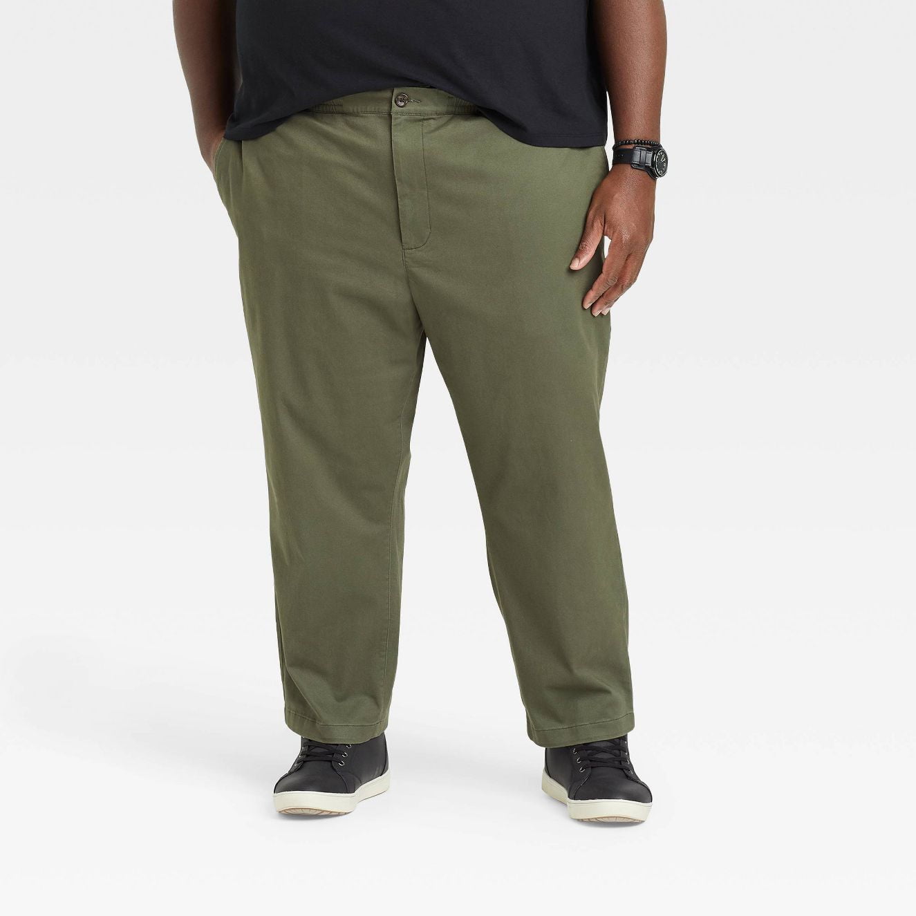 Goodfellow & Co Big & Tall Slim Chino With Hidden Expandable Waist Pants, Paris Green, 44x32